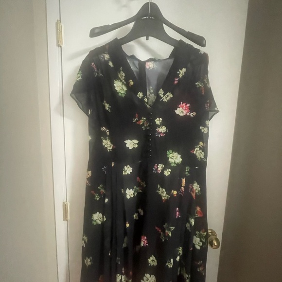 Hell Bunny Black Floral Midi Dress - Picture 1 of 7